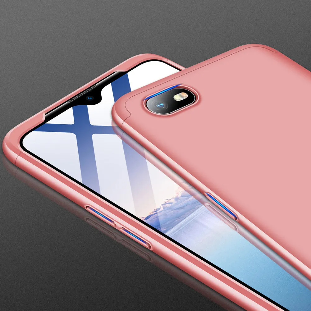 For OPPO Realme C2 Ultra Slim PC Back Cover Non-slip Shockproof 360 Degree Full Protective Case Rose gold