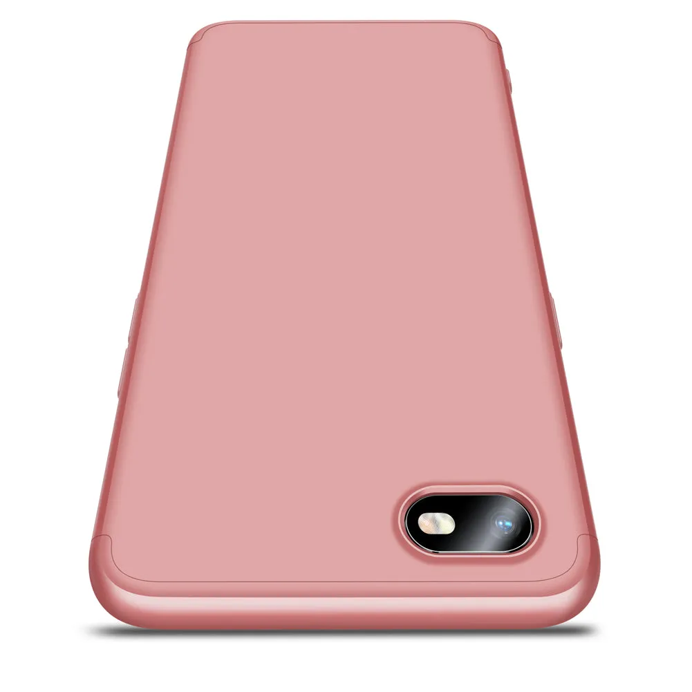 For OPPO Realme C2 Ultra Slim PC Back Cover Non-slip Shockproof 360 Degree Full Protective Case Rose gold