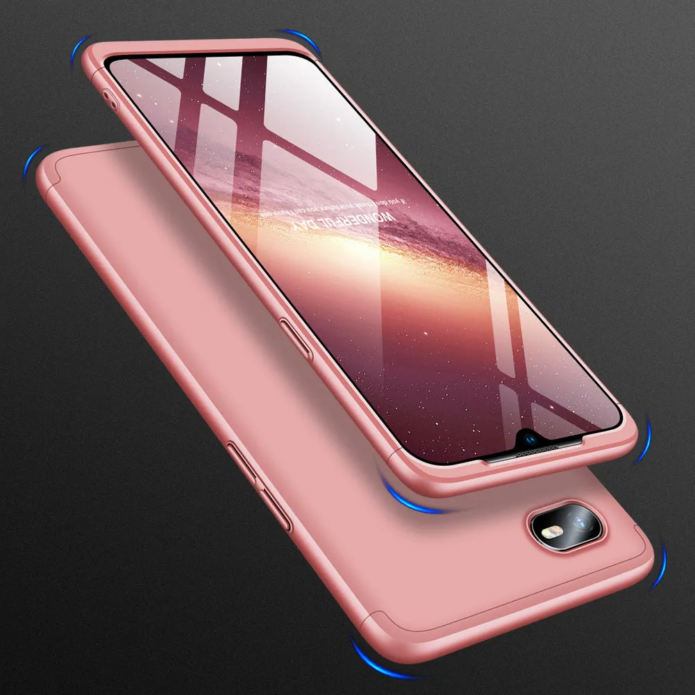 For OPPO Realme C2 Ultra Slim PC Back Cover Non-slip Shockproof 360 Degree Full Protective Case Rose gold