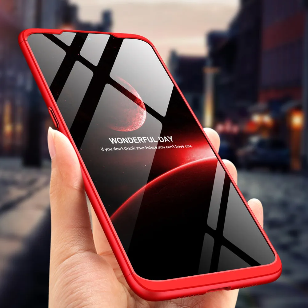 For OPPO realme3 Ultra Slim PC Back Cover Non-slip Shockproof 360 Degree Full Protective Case Blue black blue