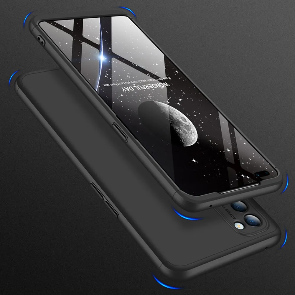 For OPPO Reno 4 /Reno 4 Pro International Edition Mobile Phone Cover 360 Degree Full Protection Phone Case black