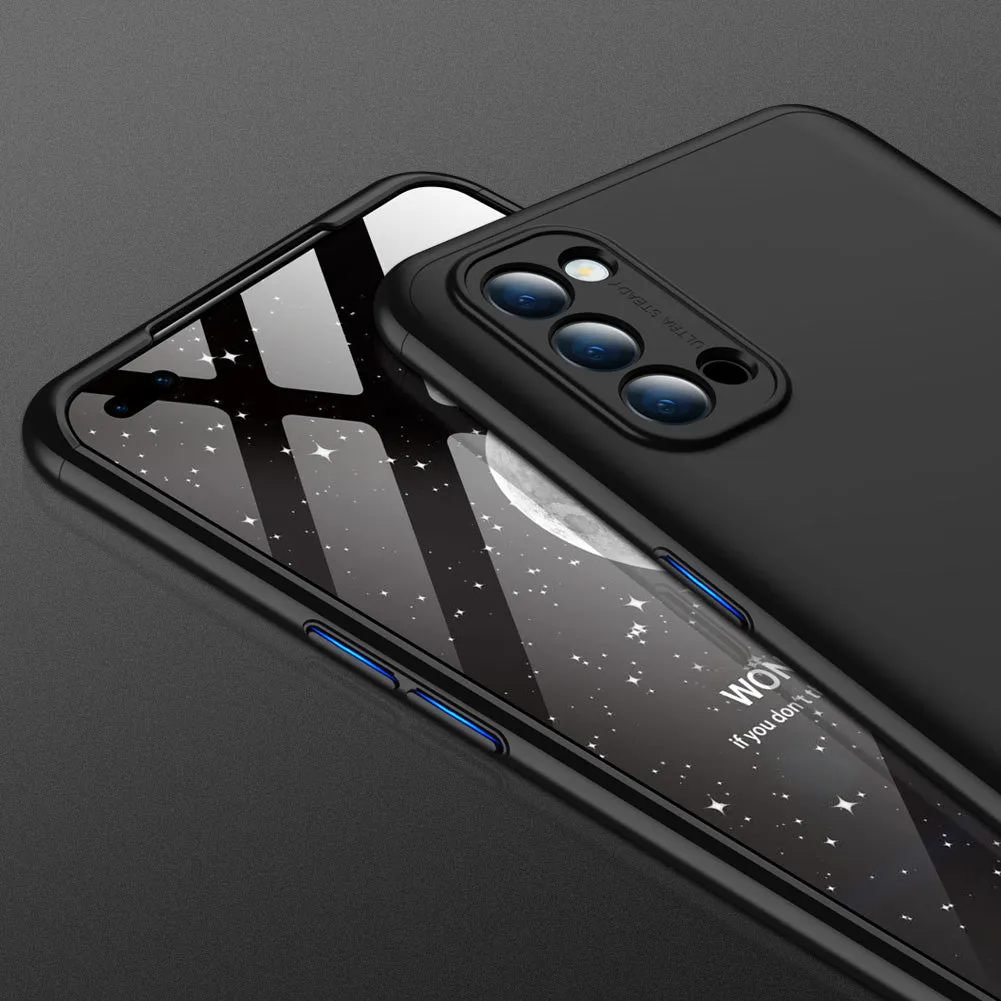 For OPPO Reno 4 /Reno 4 Pro International Edition Mobile Phone Cover 360 Degree Full Protection Phone Case black