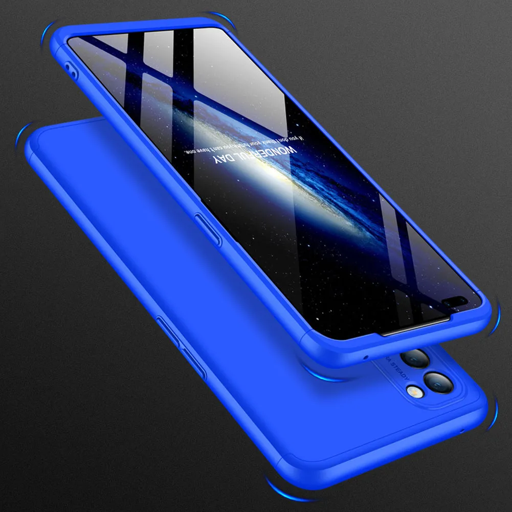 For OPPO Reno 4 /Reno 4 Pro International Edition Mobile Phone Cover 360 Degree Full Protection Phone Case blue