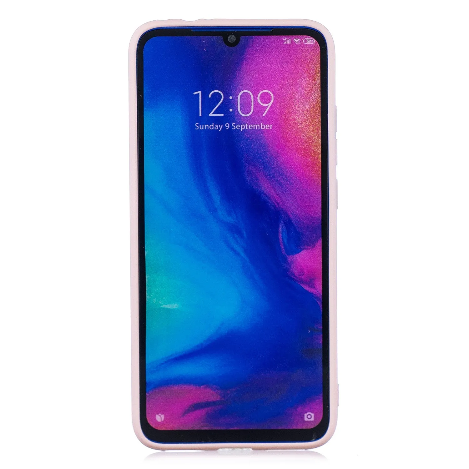For Redmi 7 Lovely Candy Color Matte TPU Anti-scratch Non-slip Protective Cover Back Case Light blue