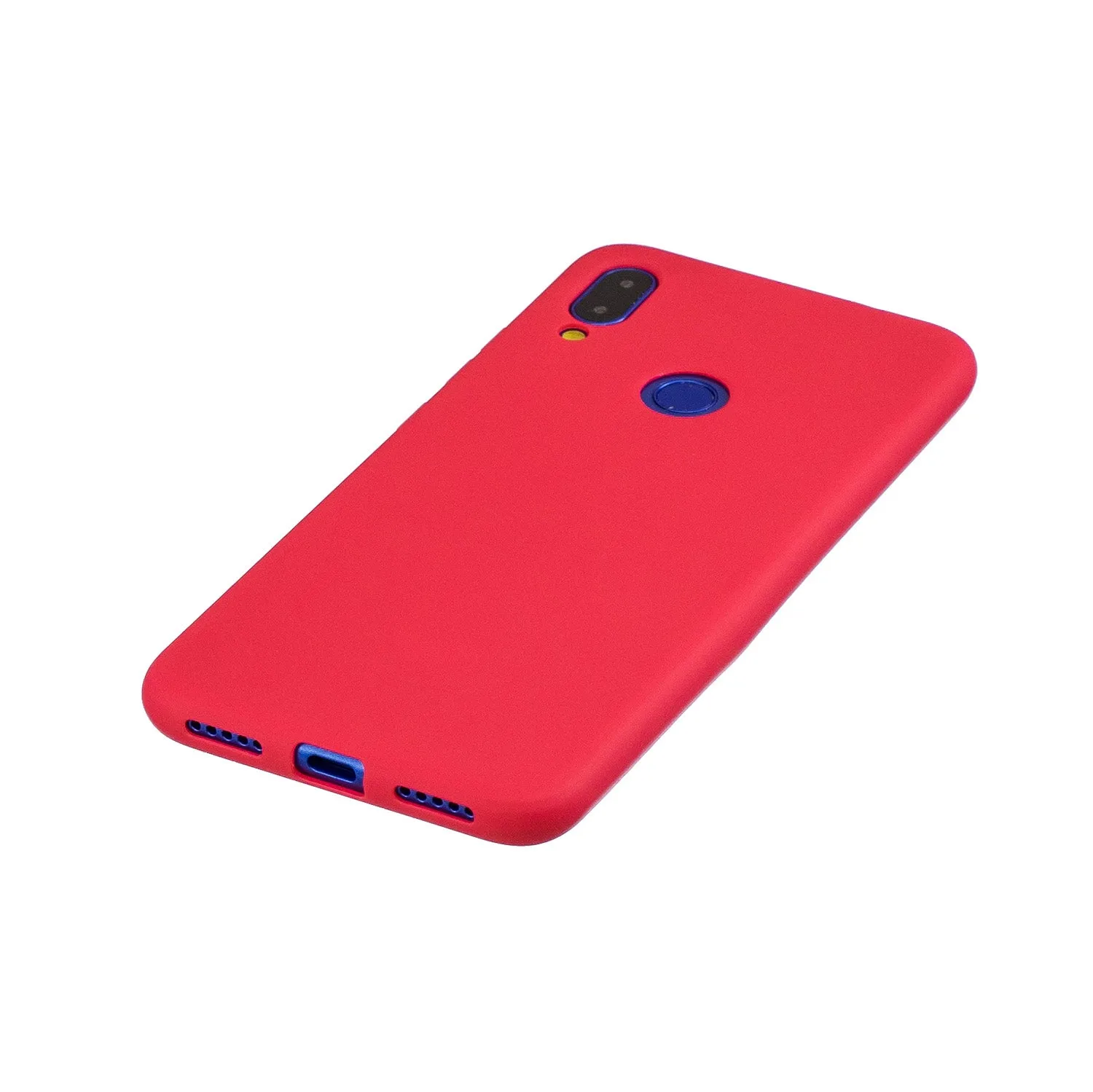 For Redmi 7 Lovely Candy Color Matte TPU Anti-scratch Non-slip Protective Cover Back Case red