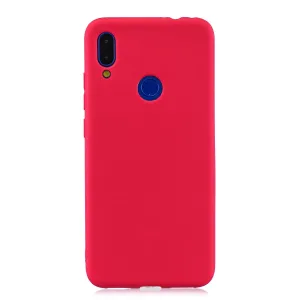 For Redmi 7 Lovely Candy Color Matte TPU Anti-scratch Non-slip Protective Cover Back Case red