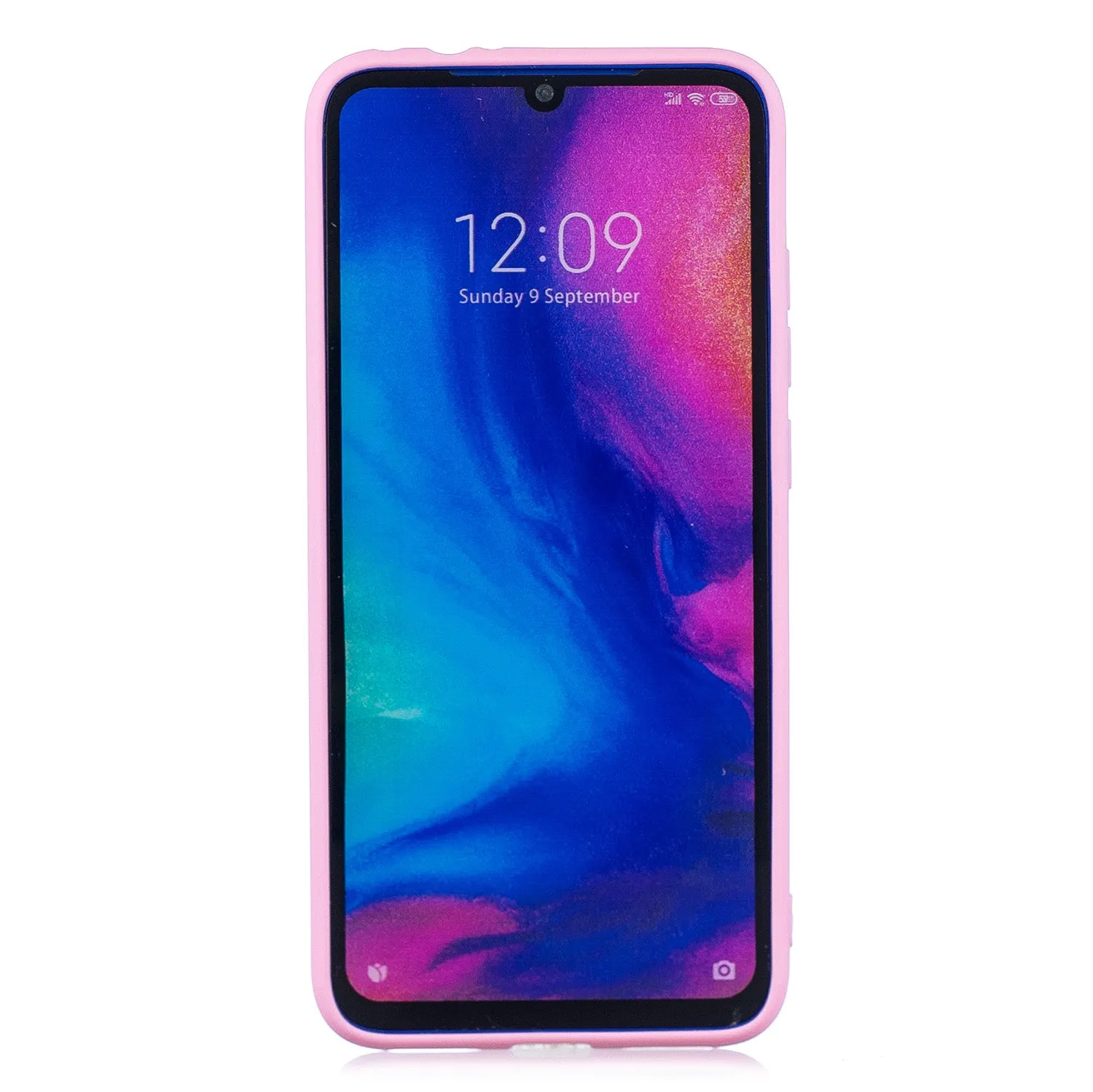 For Redmi 7 Lovely Candy Color Matte TPU Anti-scratch Non-slip Protective Cover Back Case red