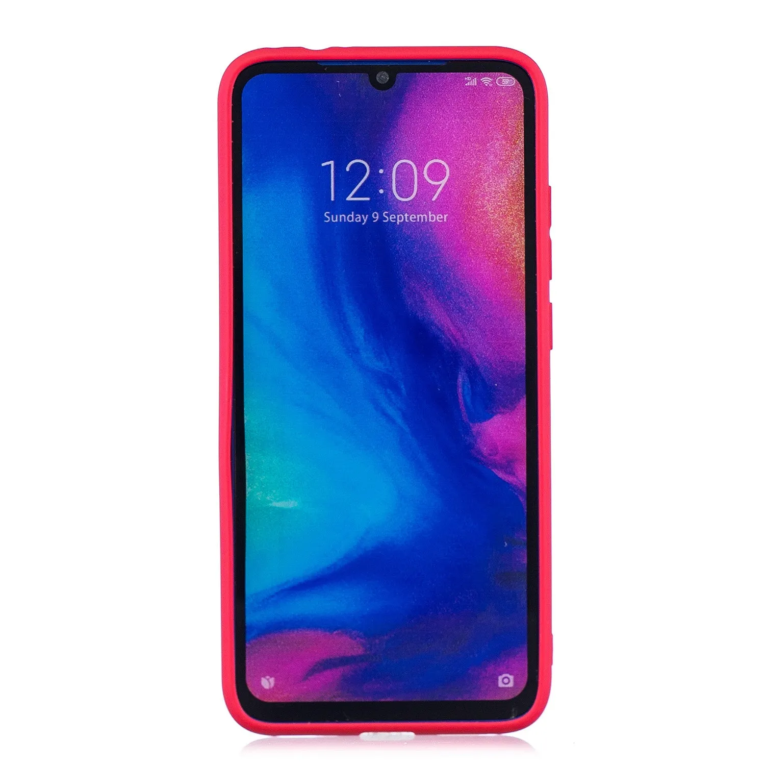 For Redmi 7 Lovely Candy Color Matte TPU Anti-scratch Non-slip Protective Cover Back Case red