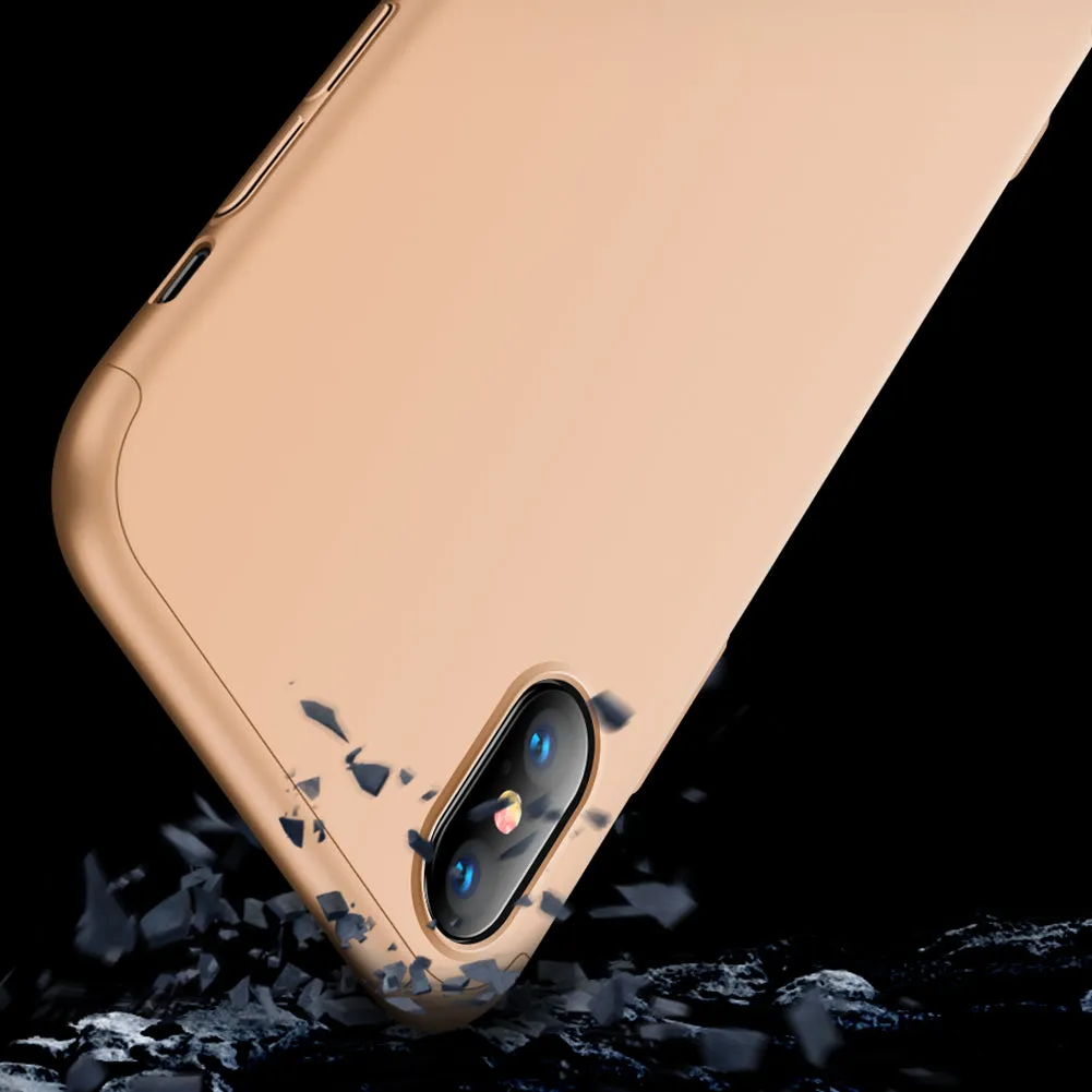 For Redmi 7A Ultra Slim PC Back Cover Non-slip Shockproof 360 Degree Full Protective Case gold