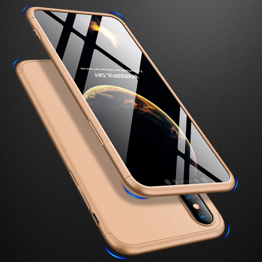 For Redmi 7A Ultra Slim PC Back Cover Non-slip Shockproof 360 Degree Full Protective Case gold