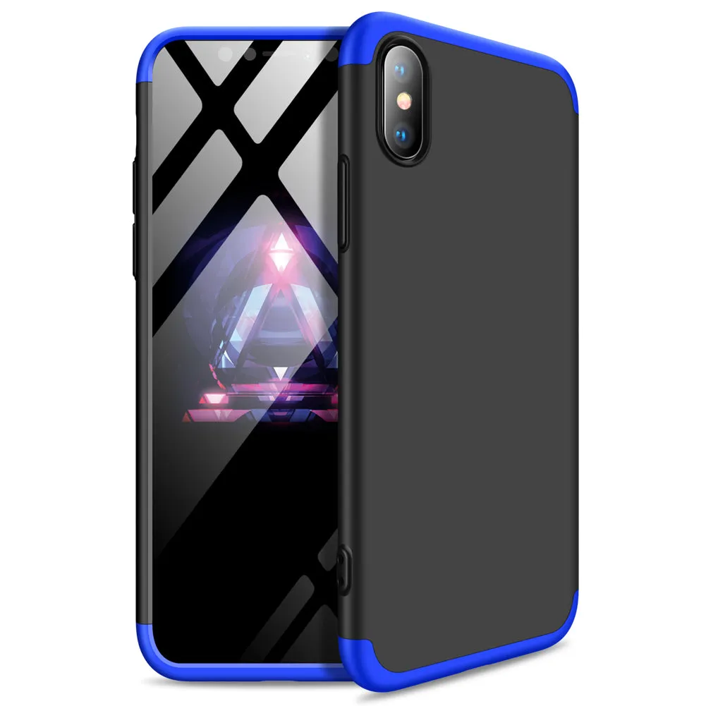 For Redmi 7A Ultra Slim PC Back Cover Non-slip Shockproof 360 Degree Full Protective Case Silver black silver