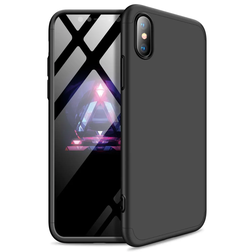 For Redmi 7A Ultra Slim PC Back Cover Non-slip Shockproof 360 Degree Full Protective Case Silver black silver