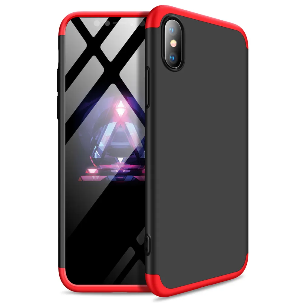 For Redmi 7A Ultra Slim PC Back Cover Non-slip Shockproof 360 Degree Full Protective Case Silver black silver