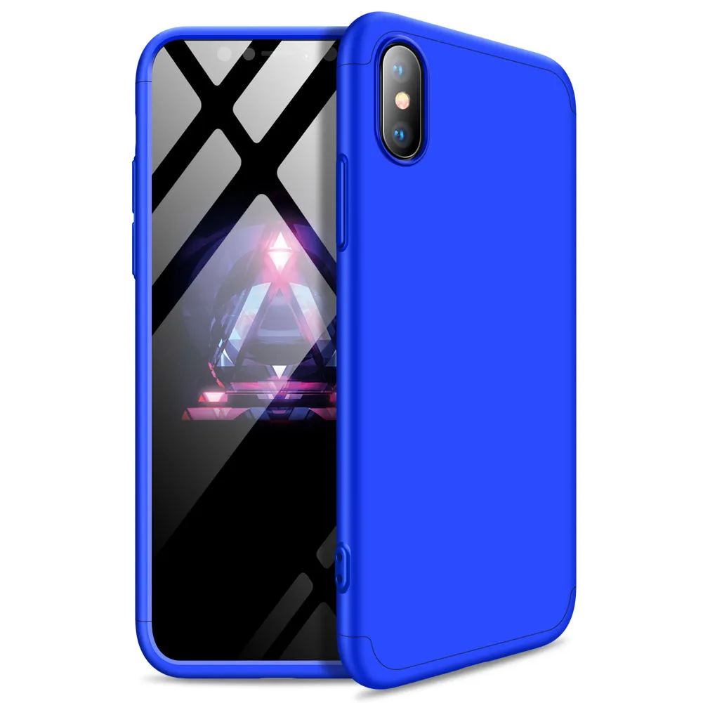 For Redmi 7A Ultra Slim PC Back Cover Non-slip Shockproof 360 Degree Full Protective Case Silver black silver