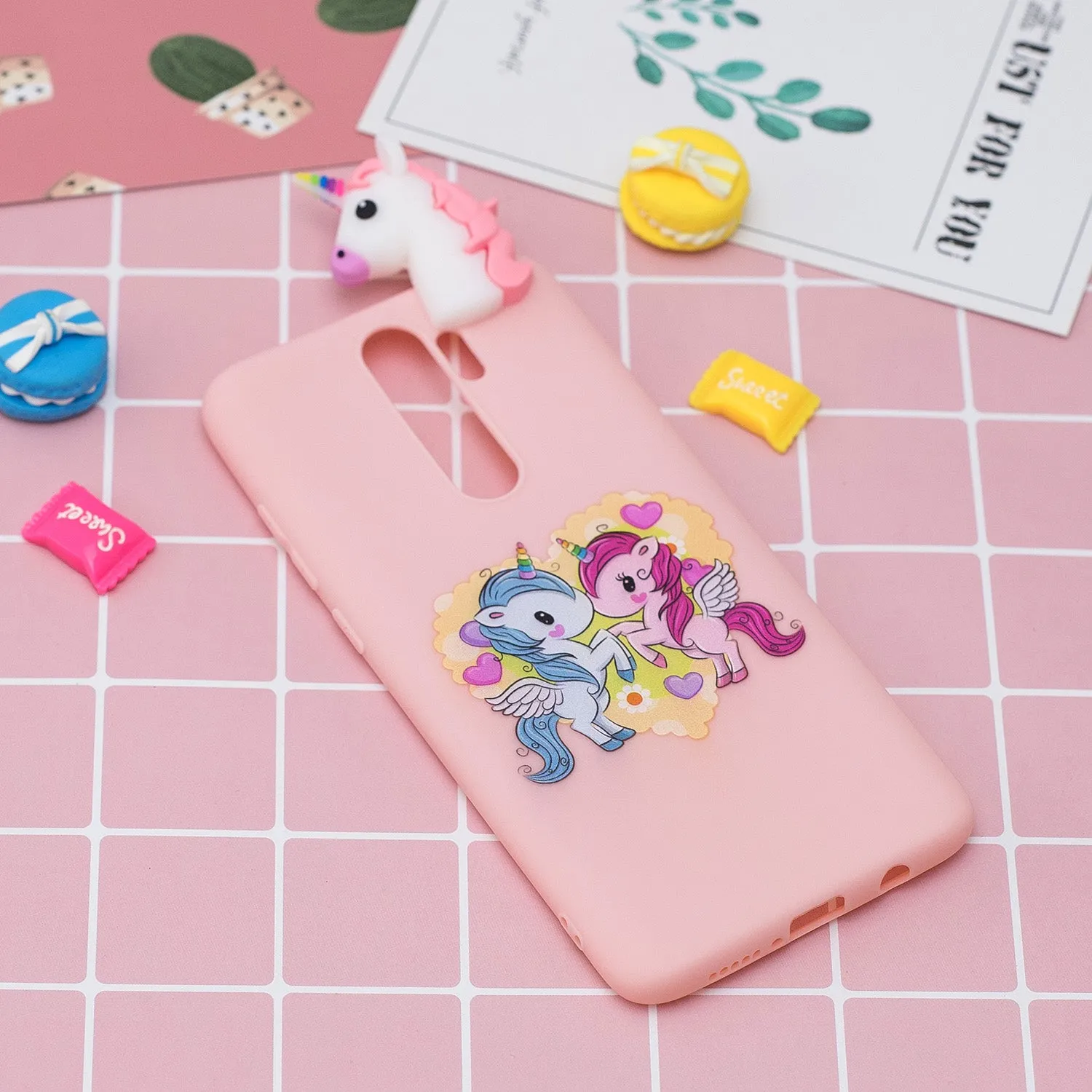 For Redmi NOTE 8 NOTE 8 pro 3D Color Painting Pattern Drop Protection Soft TPU Back Cover Mobile Phone Case Light pink
