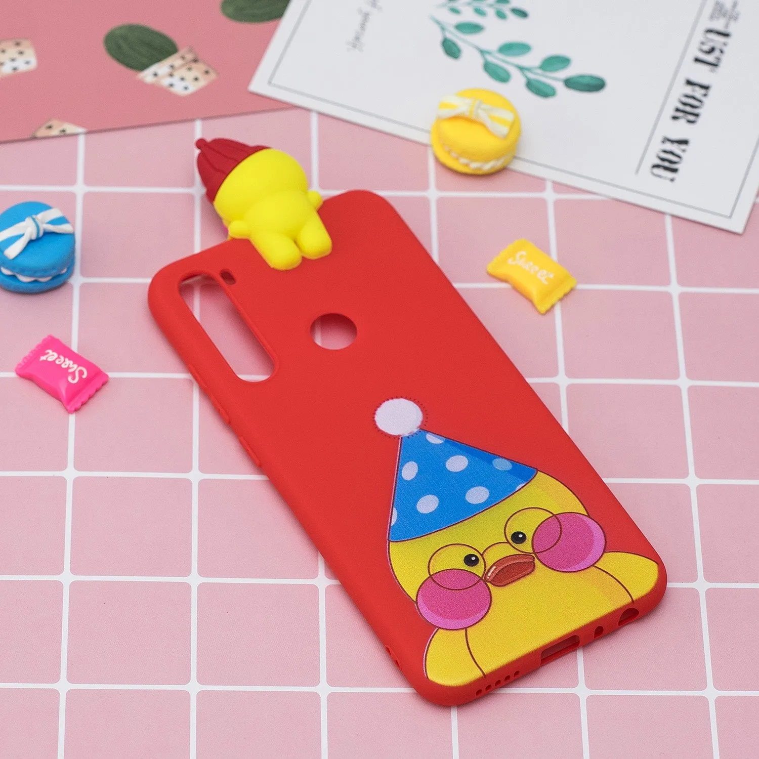 For Redmi NOTE 8 NOTE 8 pro 3D Color Painting Pattern Drop Protection Soft TPU Back Cover Mobile Phone Case Light pink