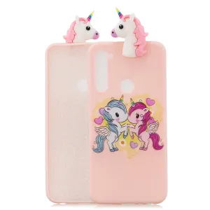For Redmi NOTE 8 NOTE 8 pro 3D Color Painting Pattern Drop Protection Soft TPU Back Cover Mobile Phone Case Light pink