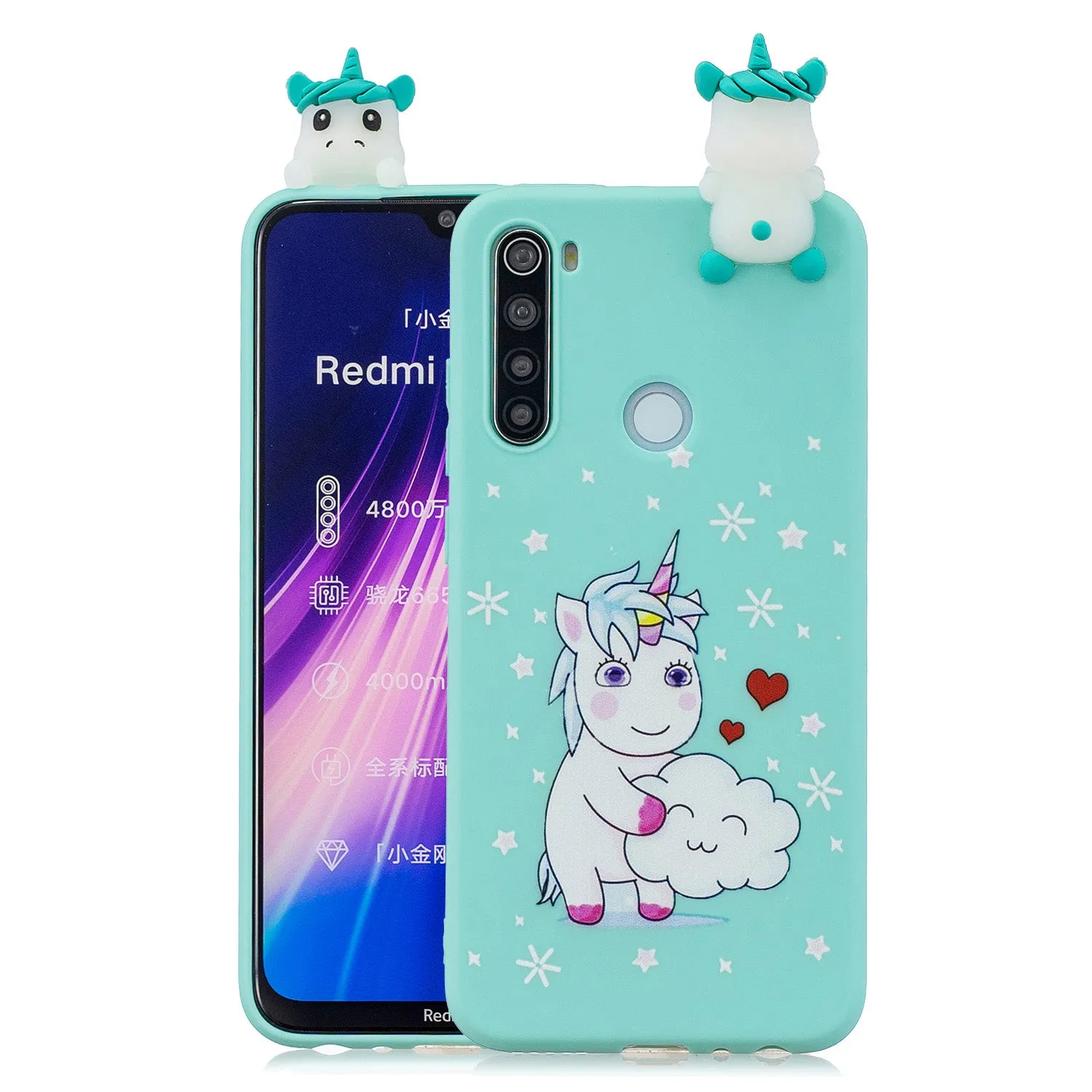 For Redmi NOTE 8T 3D Cartoon Painting Back Cover Soft TPU Mobile Phone Case Shell Cute husky