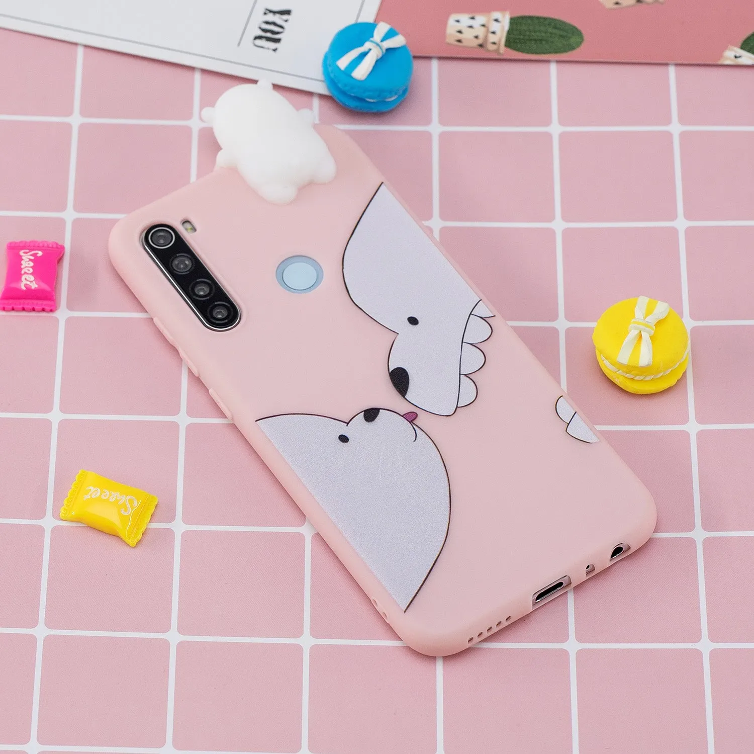 For Redmi NOTE 8T 3D Cartoon Painting Back Cover Soft TPU Mobile Phone Case Shell Cute husky