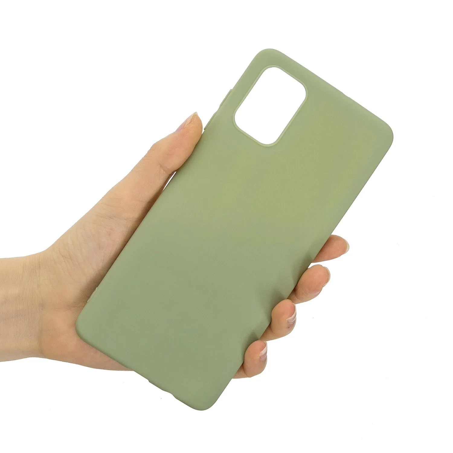 For Samsung A01/ A11/A21/A41/A51/A71/A81/A91 Mobile Phone Case Lovely Candy Color Matte TPU Anti-scratch Non-slip Protective Cover Back Case 10 beans green