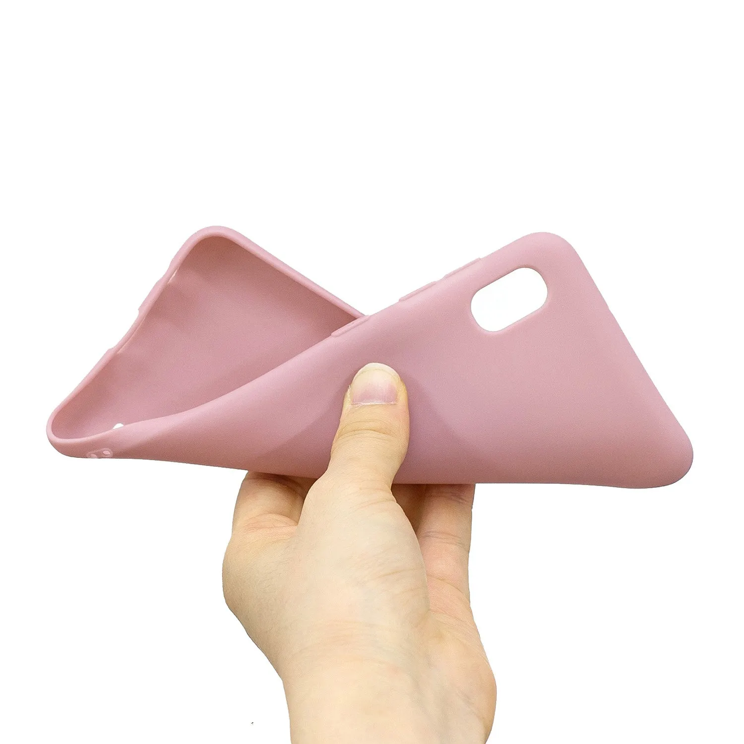For Samsung A01/ A11/A21/A41/A51/A71/A81/A91 Mobile Phone Case Lovely Candy Color Matte TPU Anti-scratch Non-slip Protective Cover Back Case 11 lotus root pink