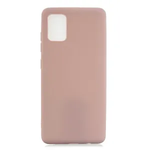 For Samsung A01/ A11/A21/A41/A51/A71/A81/A91 Mobile Phone Case Lovely Candy Color Matte TPU Anti-scratch Non-slip Protective Cover Back Case 11 lotus root pink