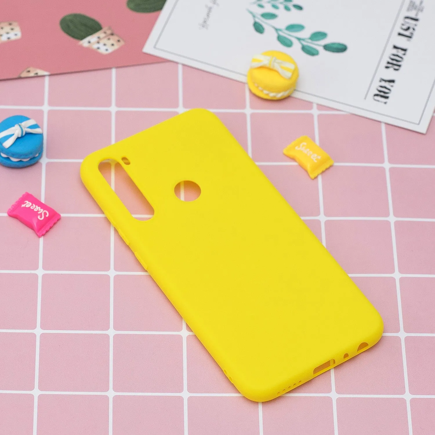 For Samsung A01/ A11/A21/A41/A51/A71/A81/A91 Mobile Phone Case Lovely Candy Color Matte TPU Anti-scratch Non-slip Protective Cover Back Case 3 yellow