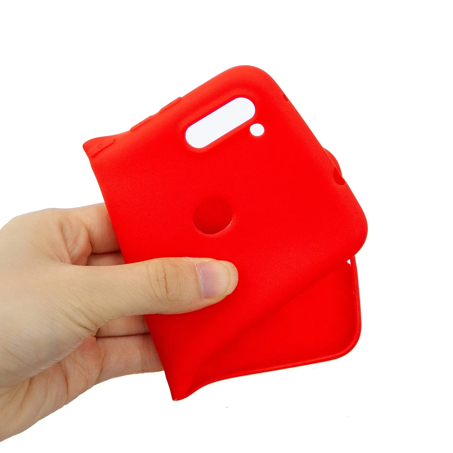 For Samsung A01/ A11/A21/A41/A51/A71/A81/A91 Mobile Phone Case Lovely Candy Color Matte TPU Anti-scratch Non-slip Protective Cover Back Case 4 red