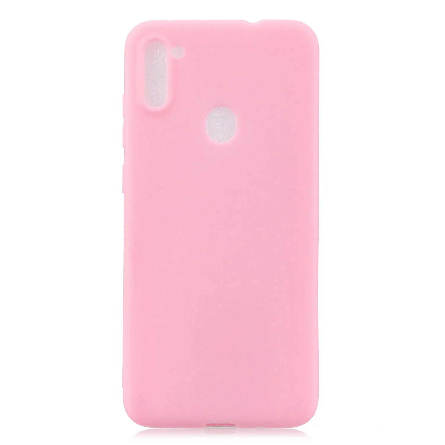 For Samsung A01/ A11/A21/A41/A51/A71/A81/A91 Mobile Phone Case Lovely Candy Color Matte TPU Anti-scratch Non-slip Protective Cover Back Case 5 dark pink