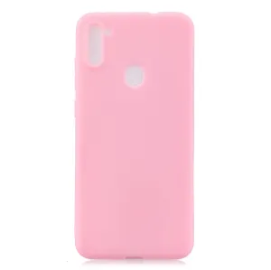 For Samsung A01/ A11/A21/A41/A51/A71/A81/A91 Mobile Phone Case Lovely Candy Color Matte TPU Anti-scratch Non-slip Protective Cover Back Case 5 dark pink