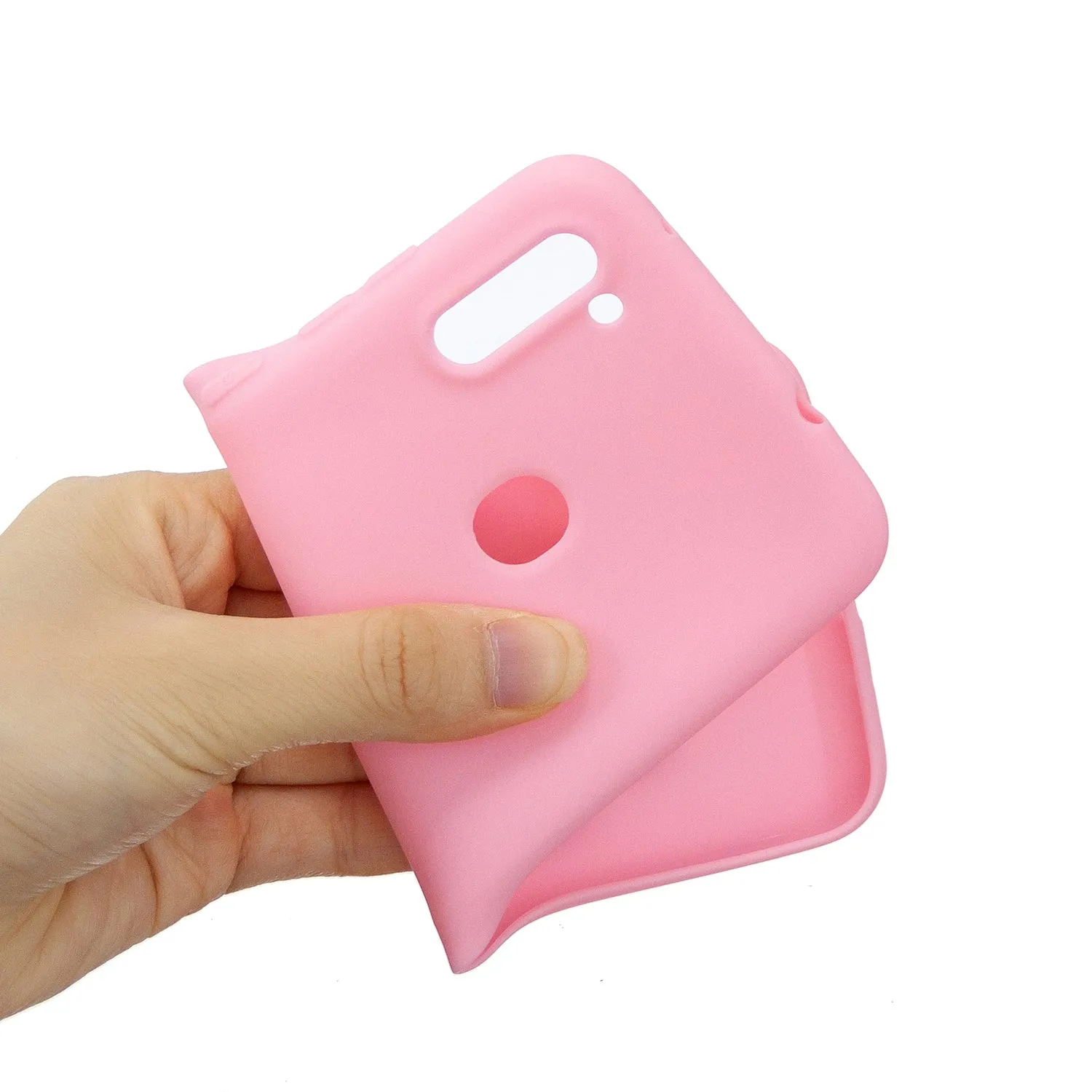 For Samsung A01/ A11/A21/A41/A51/A71/A81/A91 Mobile Phone Case Lovely Candy Color Matte TPU Anti-scratch Non-slip Protective Cover Back Case 5 dark pink