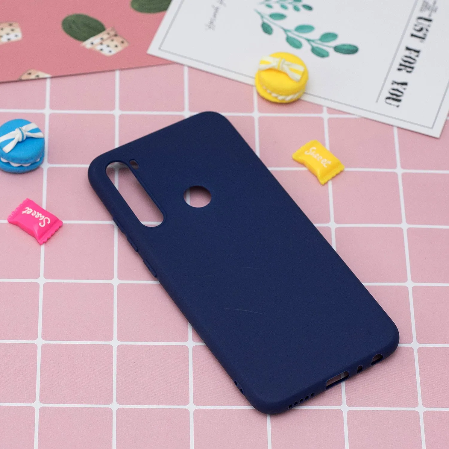 For Samsung A01/ A11/A21/A41/A51/A71/A81/A91 Mobile Phone Case Lovely Candy Color Matte TPU Anti-scratch Non-slip Protective Cover Back Case 7 royal blue