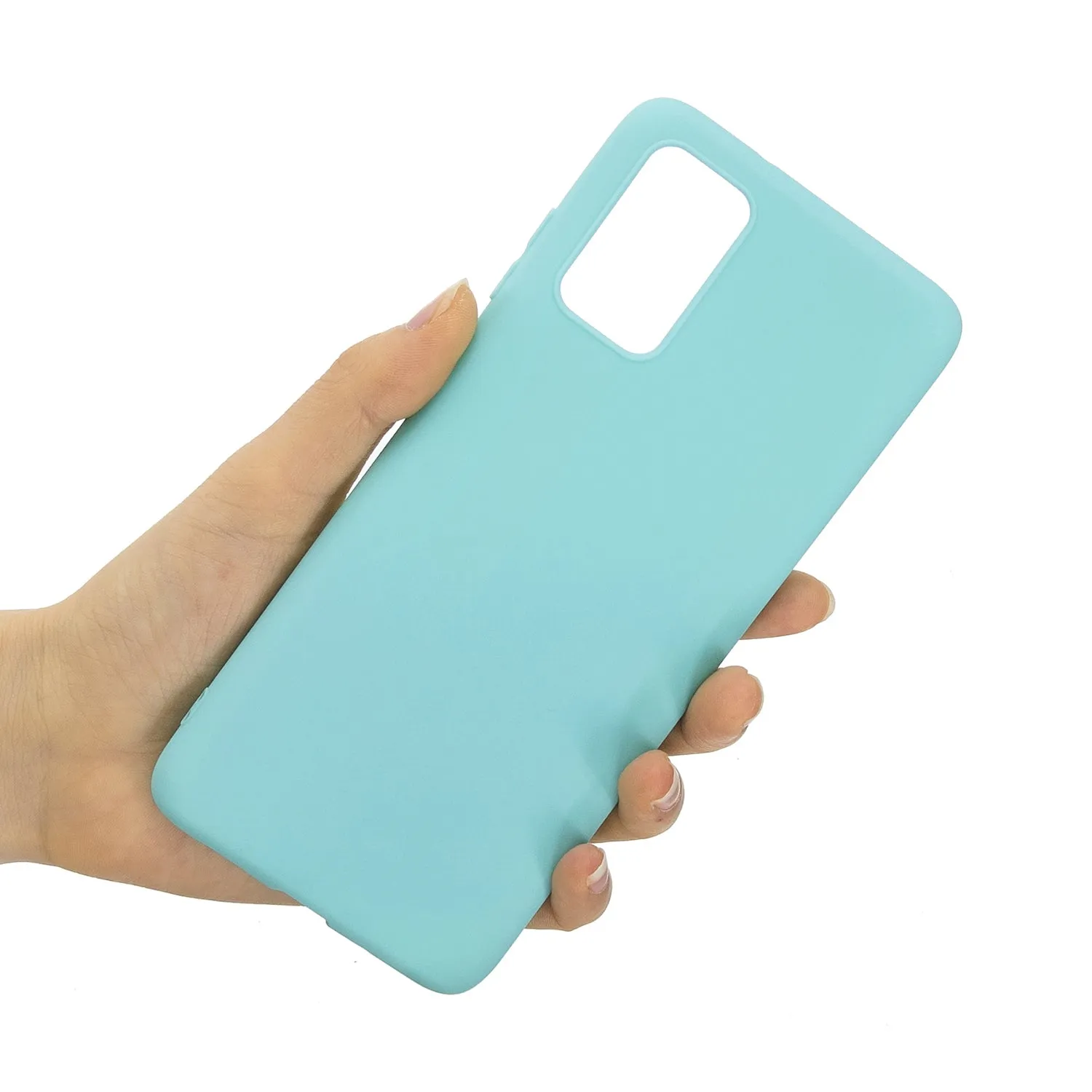 For Samsung A01/ A11/A21/A41/A51/A71/A81/A91 Mobile Phone Case Lovely Candy Color Matte TPU Anti-scratch Non-slip Protective Cover Back Case 8 light blue