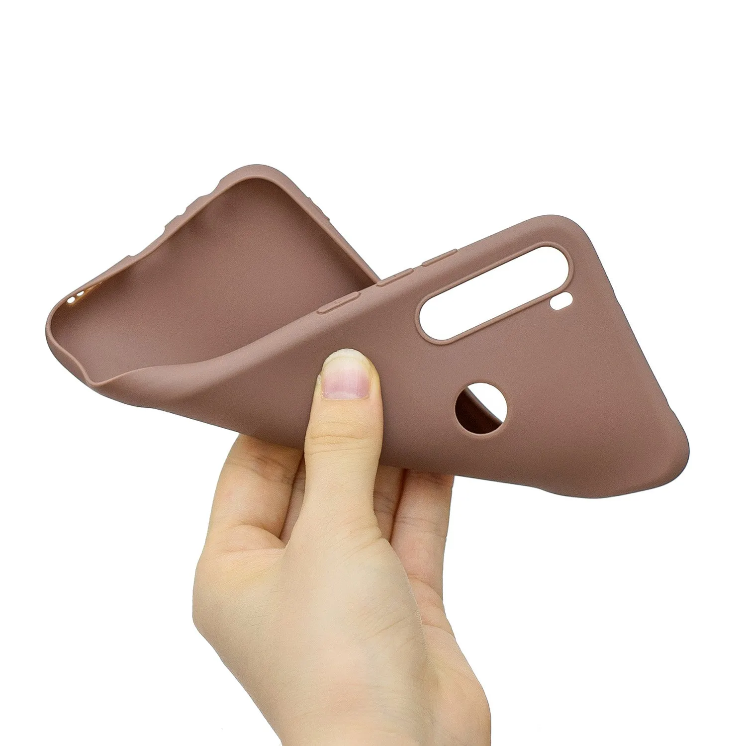 For Samsung A01/ A11/A21/A41/A51/A71/A81/A91 Mobile Phone Case Lovely Candy Color Matte TPU Anti-scratch Non-slip Protective Cover Back Case 9 brown
