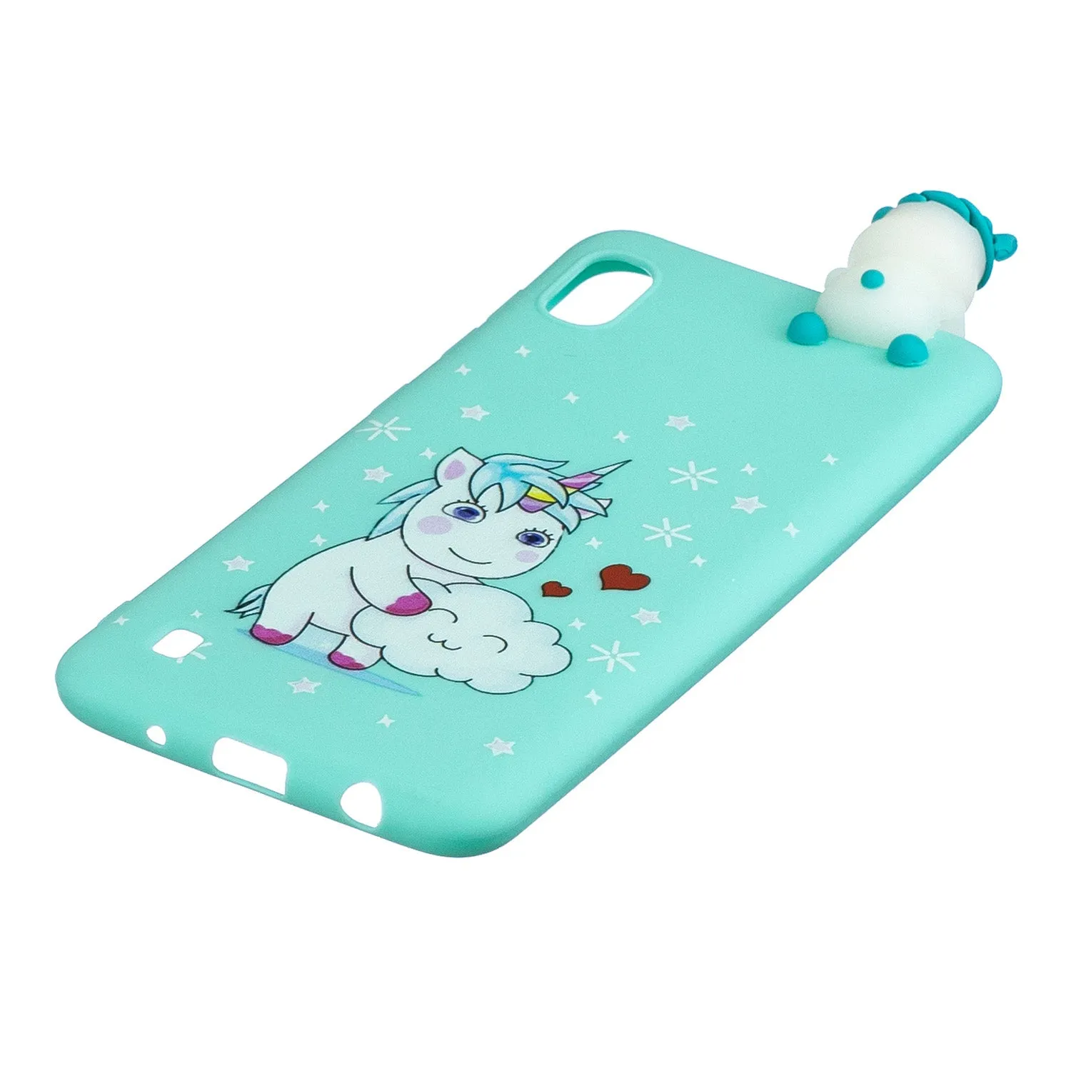 For Samsung A01 Soft TPU Case Back Cover 3D Cartoon Painting Mobile Phone Shell Love Unicorn