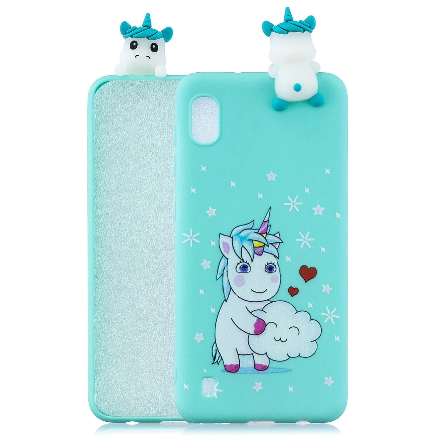For Samsung A01 Soft TPU Case Back Cover 3D Cartoon Painting Mobile Phone Shell Smiley Panda