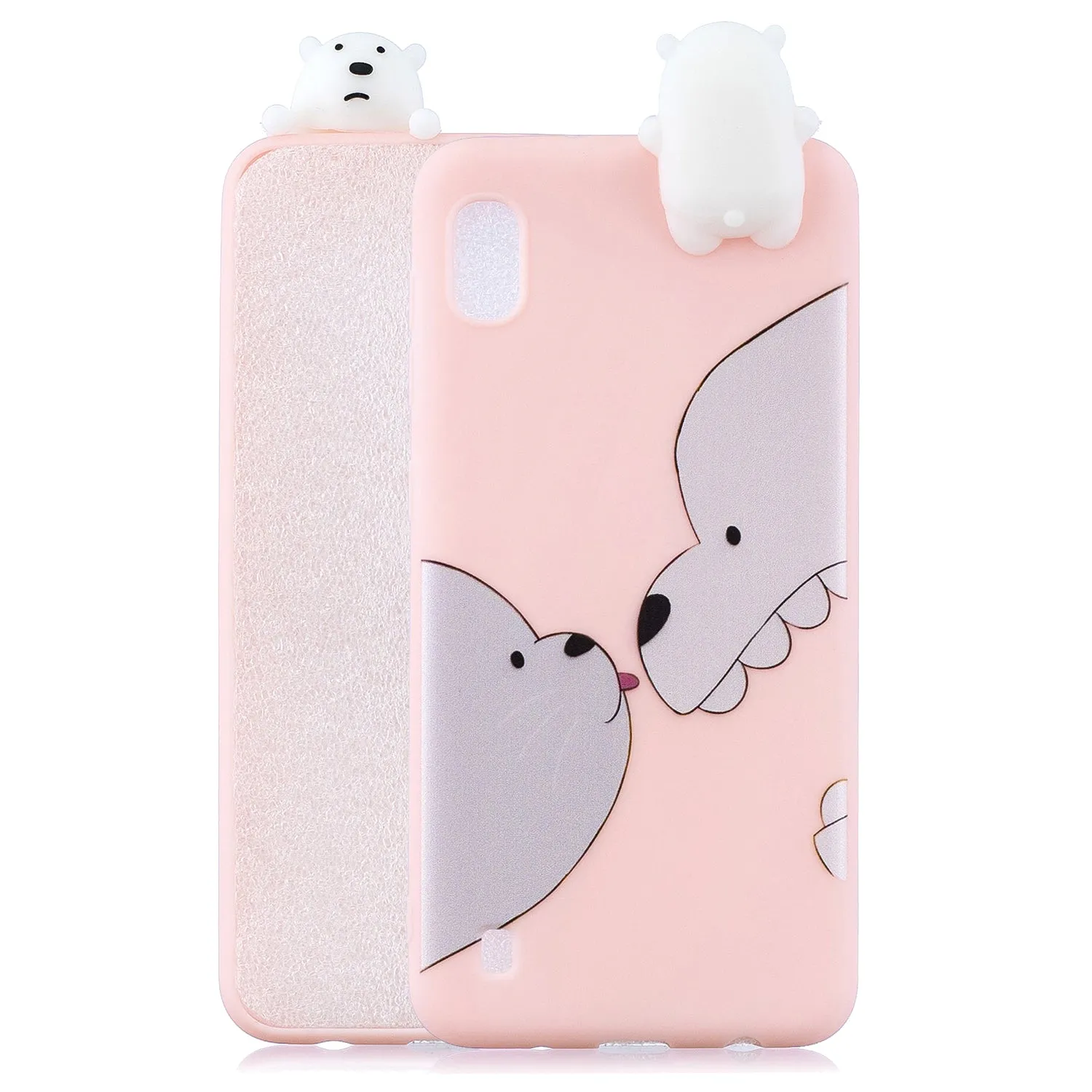 For Samsung A01 Soft TPU Case Back Cover 3D Cartoon Painting Mobile Phone Shell Smiley Panda