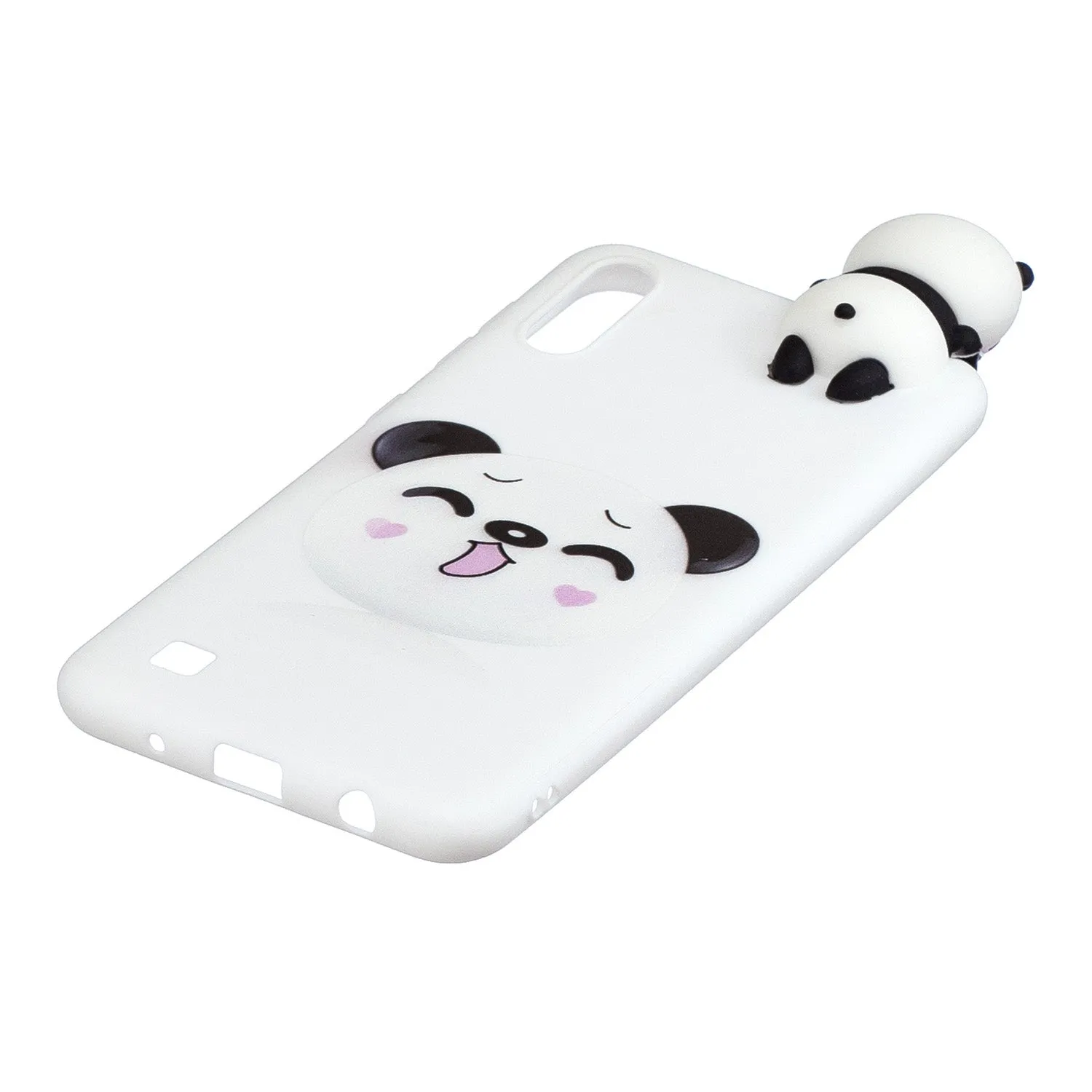 For Samsung A01 Soft TPU Case Back Cover 3D Cartoon Painting Mobile Phone Shell Smiley Panda