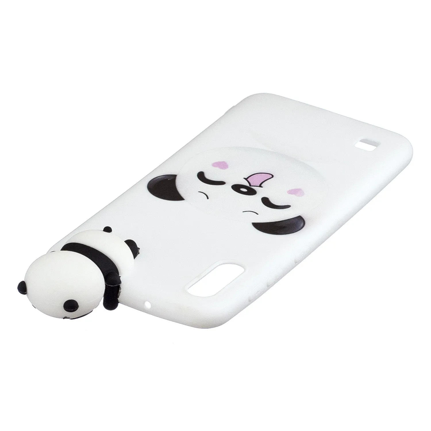 For Samsung A01 Soft TPU Case Back Cover 3D Cartoon Painting Mobile Phone Shell Smiley Panda