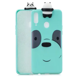 For Samsung A10S A20S Color Painting 3D Cartoon Animal Full Protective Soft TPU Mobile Phone Case Light blue