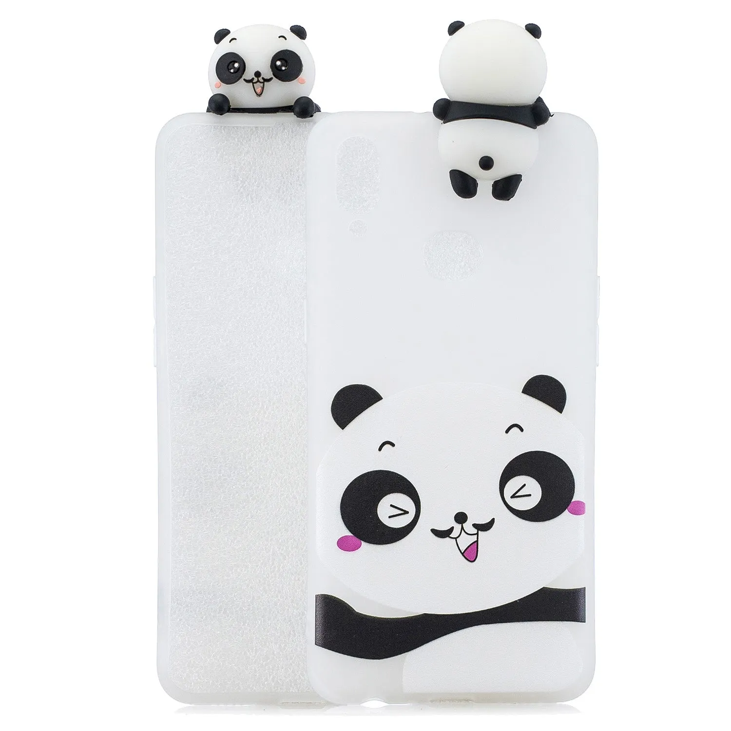For Samsung A10S A20S Color Painting 3D Cartoon Animal Full Protective Soft TPU Mobile Phone Case Light pink