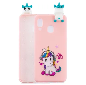 For Samsung A10S A20S Color Painting Pattern Drop Protection Soft TPU Mobile Phone Case Back Cover Bracket Music unicorn