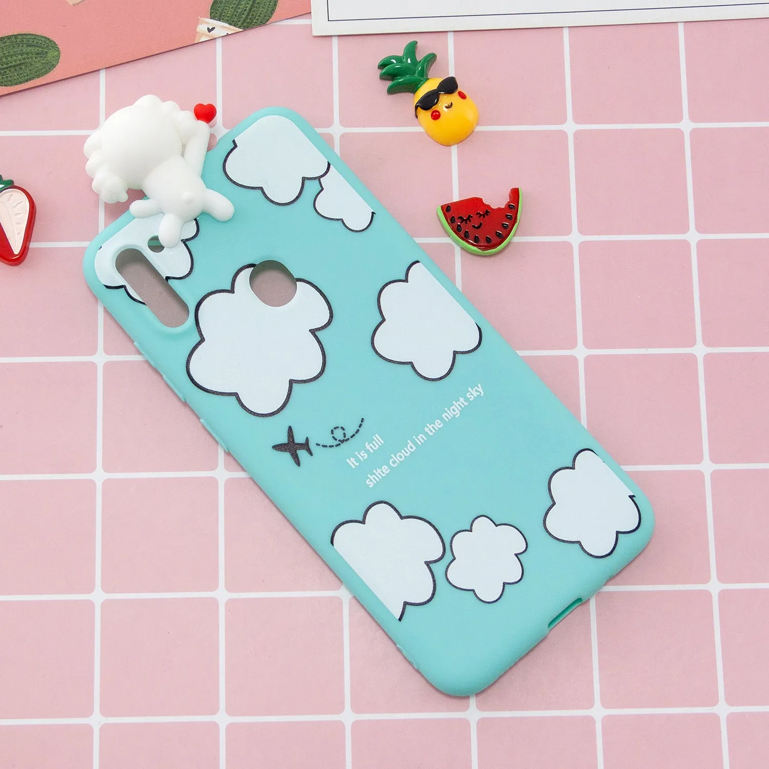 For Samsung A11 Soft TPU Back Cover 3D Cartoon Painting Mobile Phone Case Shell Royal Blue Owl