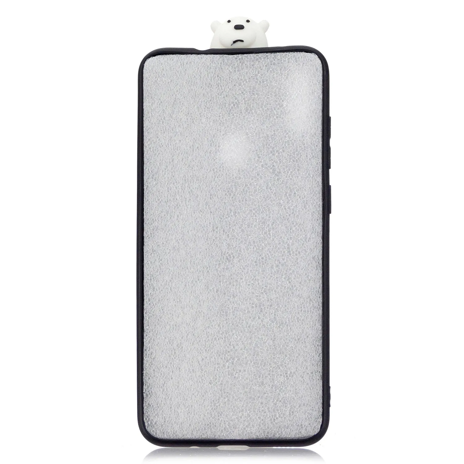 For Samsung A11 Soft TPU Back Cover Cartoon Painting Mobile Phone Case Shell with Bracket big white bear