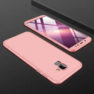 For Samsung A6 2018 360 Degree Protective Case Ultra Thin Hard Back Cover Rose gold