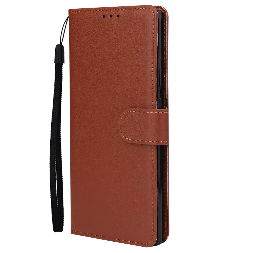 For Samsung Note 20/Note 20 Ultra PU Leather Three-card Photo Frame Front Buckle Mobile Phone shell brown