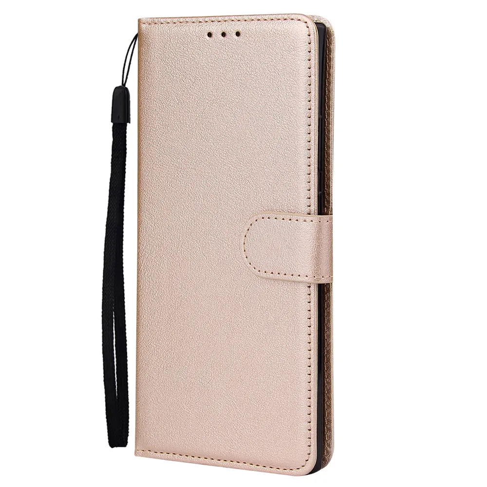 For Samsung Note 20/Note 20 Ultra PU Leather Three-card Photo Frame Front Buckle Mobile Phone shell Golden