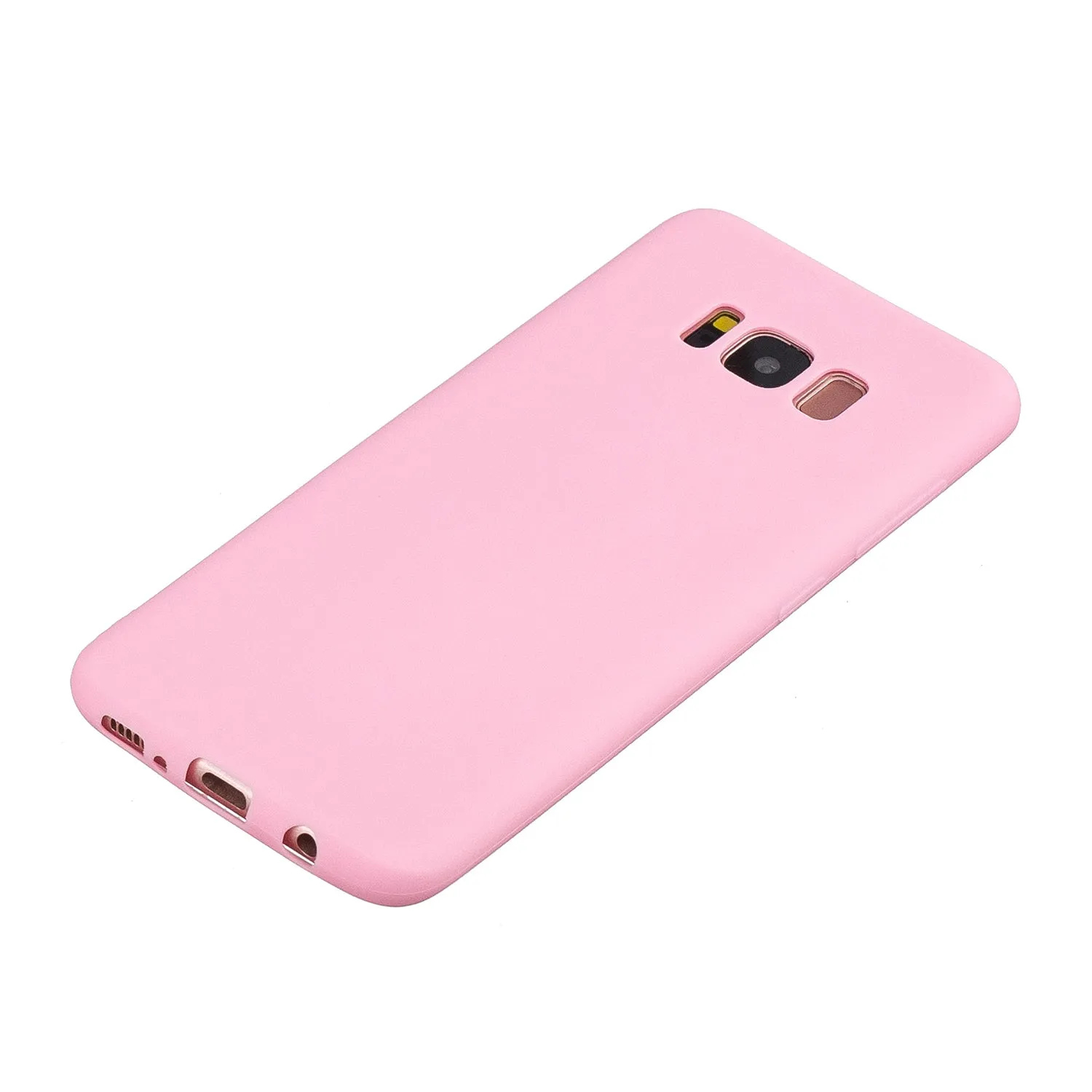 for Samsung S8 Lovely Candy Color Matte TPU Anti-scratch Non-slip Protective Cover Back Case dark pink