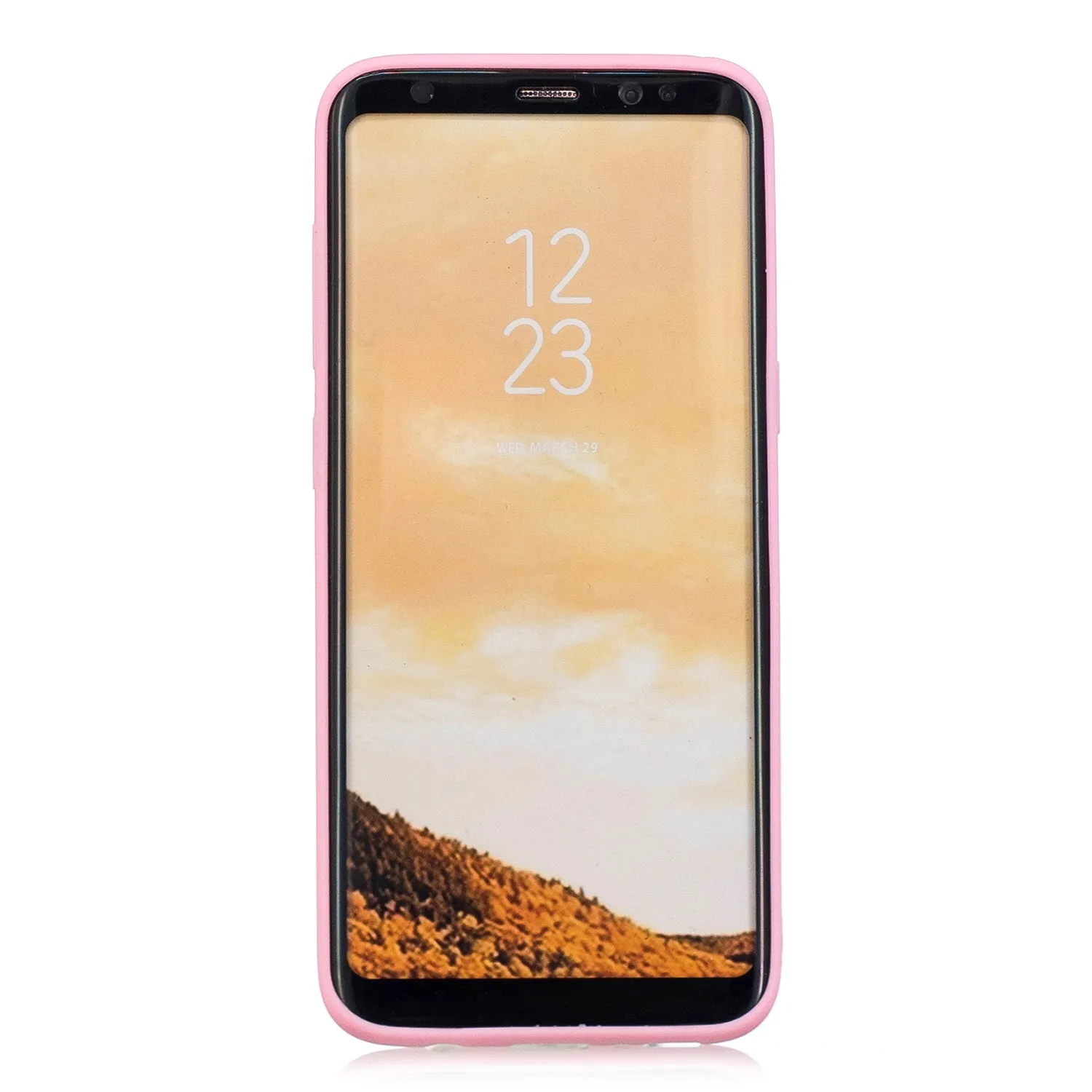 for Samsung S8 Lovely Candy Color Matte TPU Anti-scratch Non-slip Protective Cover Back Case dark pink