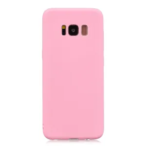 for Samsung S8 Lovely Candy Color Matte TPU Anti-scratch Non-slip Protective Cover Back Case dark pink